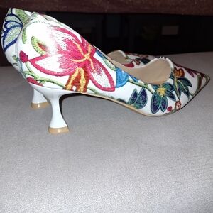Floral Embroidered Women's Heels